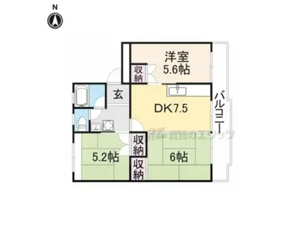 成幸ハイツ(3DK/3階)の間取り写真