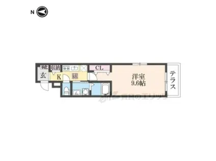 ガルデニア (1K/1階)の間取り写真