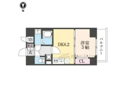 THEORY KYOTO HABITER D.C(1DK/2階)の間取り写真