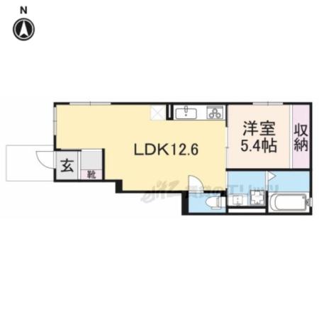 ロンジュピタ(1LDK/1階)の間取り写真