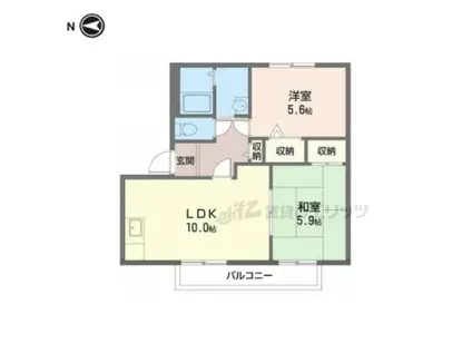 ローレル(2LDK/2階)の間取り写真