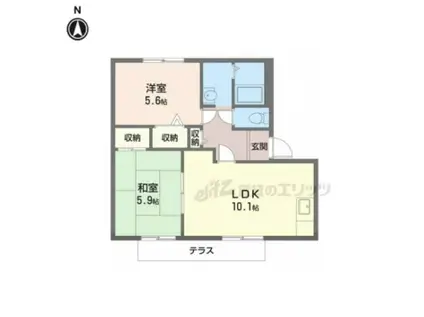 ローレル(2LDK/1階)の間取り写真