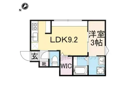 近江鉄道本線 彦根口駅 徒歩18分 2階建 築2年(1LDK/1階)の間取り写真