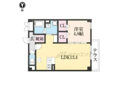ARCENCIELCOURT橿原神宮前(1LDK/1階)の間取り写真