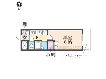 コート・デュ・ローズ(1K/2階)の間取り写真