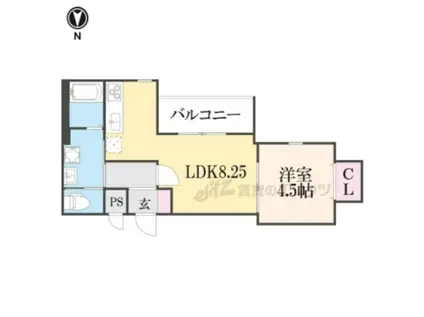 レクエルド桃山(1LDK/1階)の間取り写真