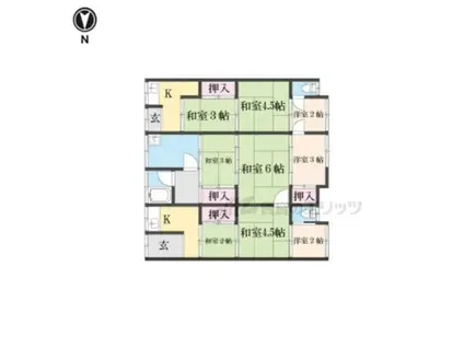 近鉄大阪線 大和高田駅 徒歩17分 1階建 築66年(9K)の間取り写真