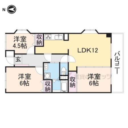 グランシャリオ氷上1番館(3LDK/3階)の間取り写真