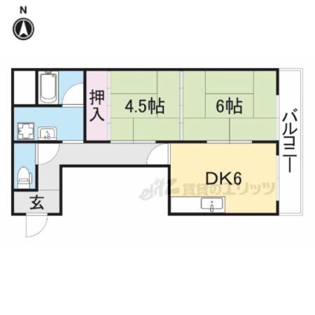 モリモトハイツ(2DK/3階)の間取り写真
