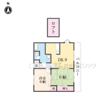 サンクレスト(2DK/2階)の間取り写真