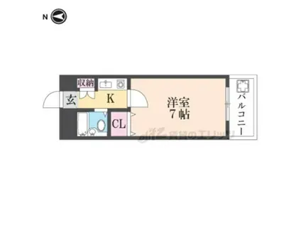 シティーホームズ大宮(1K/4階)の間取り写真