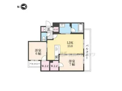 シャーメゾン五位堂(2LDK/2階)の間取り写真
