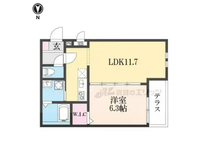 フジパレス上神田番館(1LDK/1階)の間取り写真