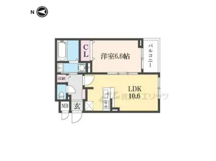 プラシードセレノカーサ(1LDK/2階)の間取り写真