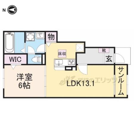 セブンスターズ コーポ奥田(1LDK/1階)の間取り写真