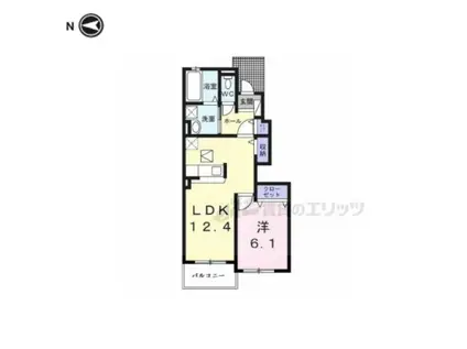 ジェントリー(1LDK/1階)の間取り写真