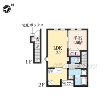 ラフォーレハウス(1LDK/1階)の間取り写真
