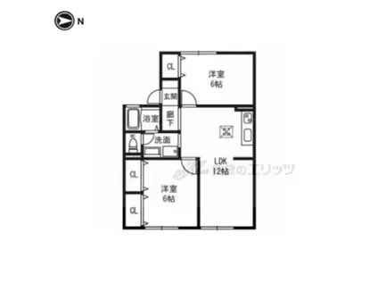 ソルフェージュCITY(2LDK/2階)の間取り写真