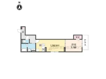 ヴォーグ丹波橋(1LDK/1階)の間取り写真