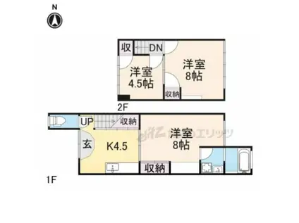 京阪電気鉄道鴨東線 出町柳駅 徒歩15分 2階建 築96年(3DK)の間取り写真