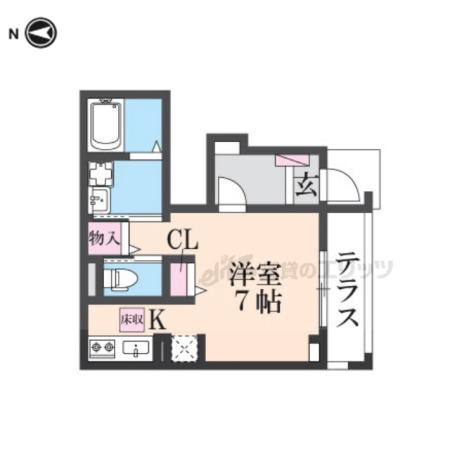 CREST 倭(1K/1階)の間取り写真