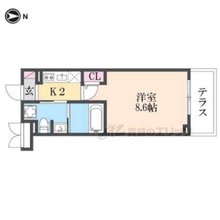 MSマンション長栄寺(1K/4階)の間取り写真