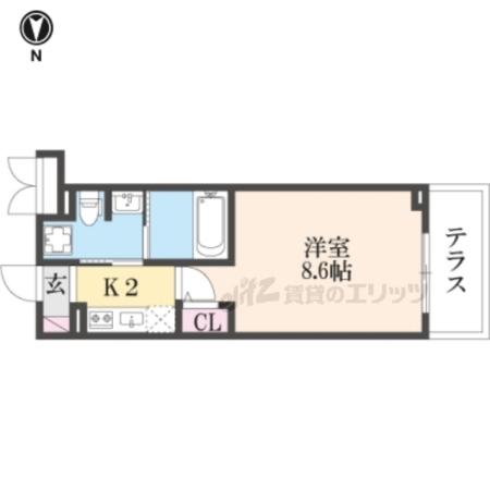 MSマンション長栄寺(1K/2階)の間取り写真