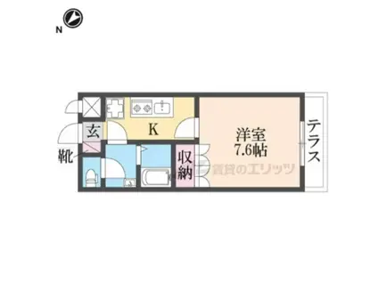 シャトーグリーン(1K/2階)の間取り写真