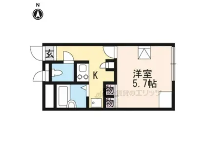 レオパレスRACOOND6愛荘(1K/1階)の間取り写真