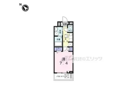 ゼファー 四辻(1K/1階)の間取り写真