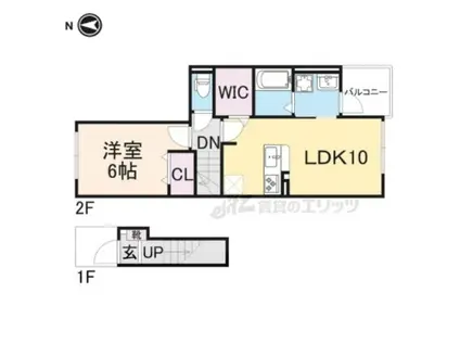 リジエール(1LDK/2階)の間取り写真