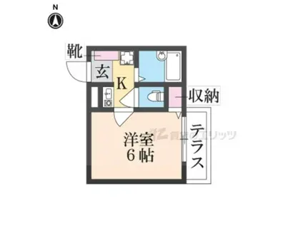 ラポール(1K/1階)の間取り写真