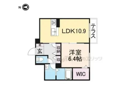 リジエール南屋敷(1LDK/1階)の間取り写真