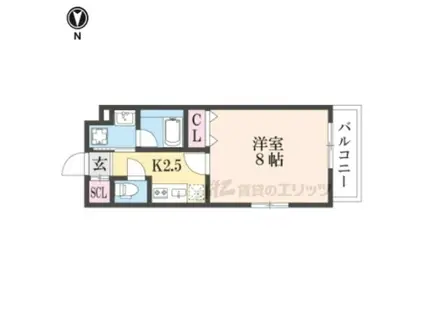 SION御蔭通(1K/2階)の間取り写真