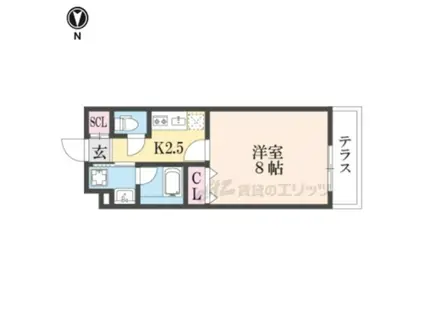 SION御蔭通(1K/1階)の間取り写真