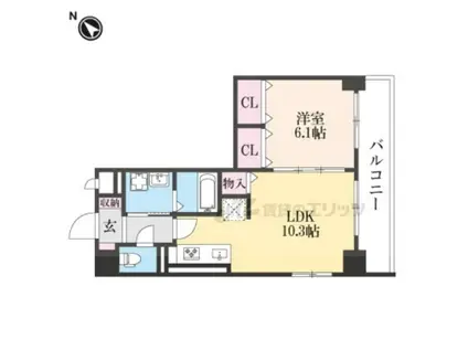 メゾン ド エートゥゼット(1LDK/6階)の間取り写真