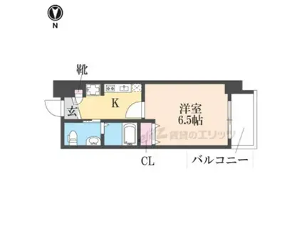 プレサンスNEO長堂アウローラ(1K/4階)の間取り写真