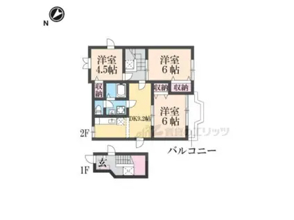 グラン エスト(3DK/2階)の間取り写真