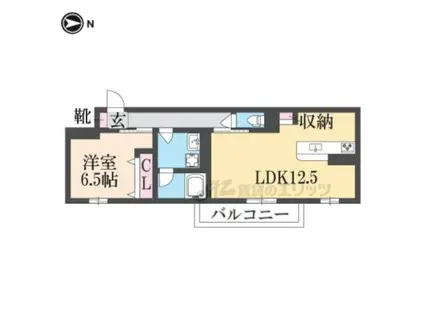 シャーメゾン寝屋川中央(1LDK/2階)の間取り写真