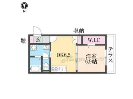 セラフィーメゾン郡元町(1DK/1階)の間取り写真