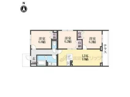 グリーンサム大久保(3LDK/1階)の間取り写真