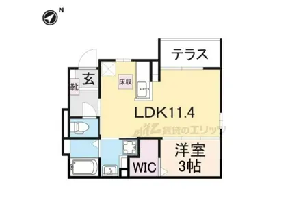 フラワーコート(1LDK/1階)の間取り写真