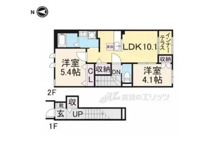 ウイングパークコート(2LDK/2階)の間取り写真