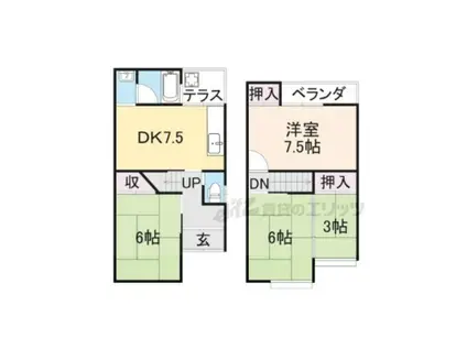 阪急電鉄京都線 西向日駅 徒歩12分 2階建 築46年(4LDK)の間取り写真