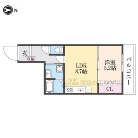 プレミアムコート津田元町(1LDK/2階)の間取り写真