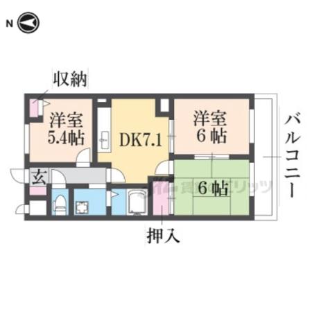 グランシャリオ桜井(3DK/3階)の間取り写真