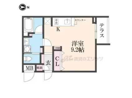 CASA瀬田の唐橋(ワンルーム/1階)の間取り写真