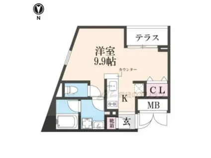 CASA瀬田の唐橋(ワンルーム/1階)の間取り写真