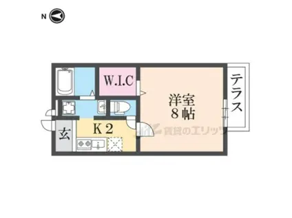 エスポワールA(1K/2階)の間取り写真