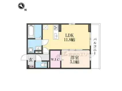 MON AMOUR知原(1LDK/3階)の間取り写真